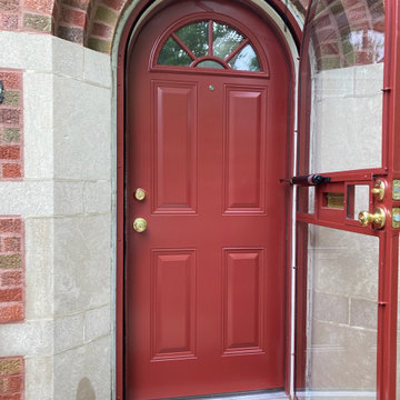 Round Top Steel Entry Door & Steel Security Storm Door