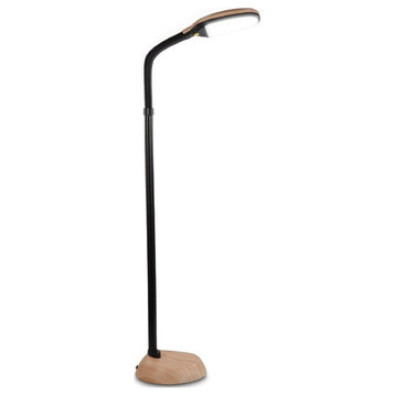 Litespan LED Reading and Crafting Floor Lamp, Natural Wood