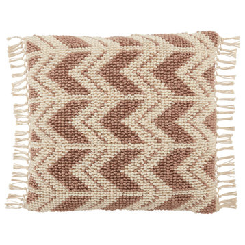 Jaipur Living Takeo Chevron Mauve/Ivory Poly Fill Pillow, 22"