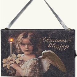 Christmas Blessings Lighted Canvas Ornament - Christmas Ornaments