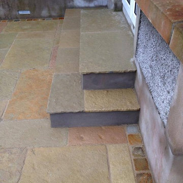 Yellow limestone paving