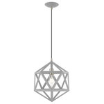 Livex Lighting - Livex Lighting 41328-80 Geometric Shade - 13" One Light Mini Pendant - You don't have to be a whiz in math class to see tGeometric Shade 13"  Nordic Gray Nordic G *UL Approved: YES Energy Star Qualified: n/a ADA Certified: n/a  *Number of Lights: Lamp: 1-*Wattage:60w Medium Base bulb(s) *Bulb Included:No *Bulb Type:Medium Base *Finish Type:Nordic Gray