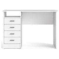 Tvilum Warner Contemporary Engineered Wood Desk with 4 Drawers in White