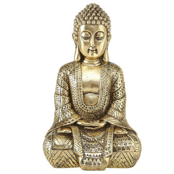 Golden Temple Buddha Seated in Lotus Pose, 11.75 Inches