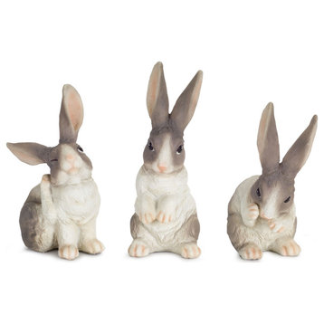 Rabbit, 6-Piece Set, 6.5"H Resin