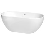 Wyndham Collection - Brooklyn 60" Freestanding White Bathtub, Shiny White Drain and Overflow Trim - Enjoy a little tranquility and comfort in the Brooklyn freestanding bath. The oval, ergonomic design provides a comfortable, relaxing way to enjoy some much-deserved me time as you stretch out and enjoy a deep, relaxing soak. With its graceful curves and classic elegance, this versatile bathtub complements a wide range of tastes and styles. What could be better than luxury and practicality at an amazing price? Manufacturing Model #: WCOBT200060SWTRIM