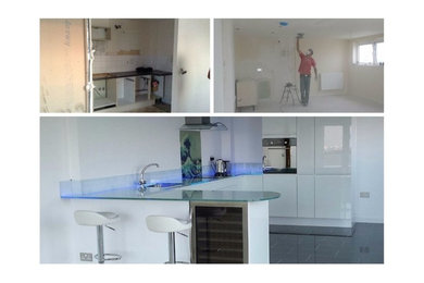 Inspiration for a modern home design remodel in London