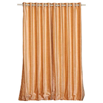 Lined-Peach Ring / Grommet Top  Velvet Curtain / Drape  - 43W x 108L - Piece