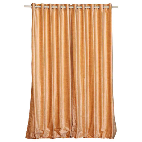 Lined-Peach Ring / Grommet Top  Velvet Curtain / Drape  - 60W x 108L - Piece