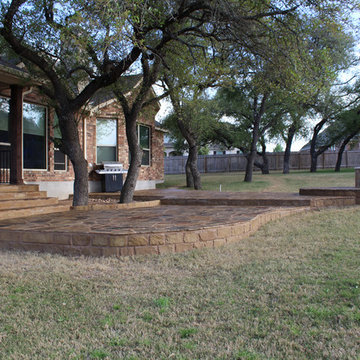 Get rid of your builder grade patio and extend it with a fire pit