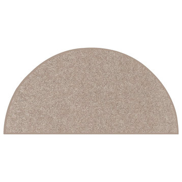 Home Queen Pet Friendly Solid Color Area Rugs Beige - 20" x 40" Half Round