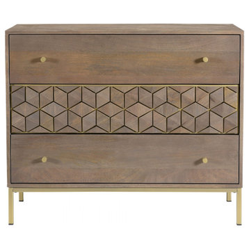 Collette Modern Art Deco Inspired 3 Drawer Dresser
