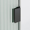 32"x78" Frameless Shower Door, Single Fixed Panel Fluted Radius, Matte Black, 32" Right