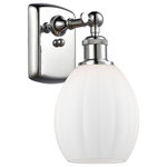 Innovations Lighting - Eaton 1-Light Sconce, Polished Chrome, Matte White - A truly dynamic fixture, the Ballston fits seamlessly amidst most decor styles. Its sleek design and vast offering of finishes and shade options makes the Ballston an easy choice for all homes.