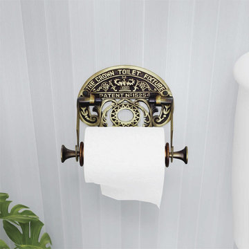 Toilet Paper Holder Brass The Crown Fixture Tissue Holder, Antique Brass