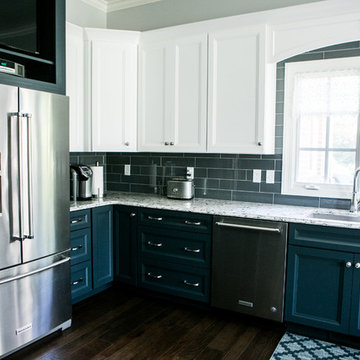 Shades of Blue - Transitional Kitchen, Bathroom, & Living Room
