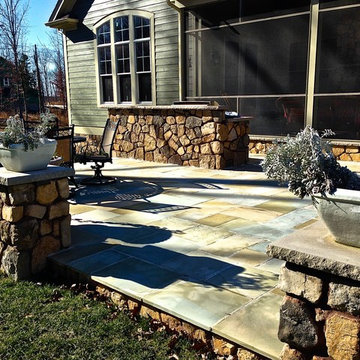 Cultured Stone Wall and Patio/Outdoor Kitchen