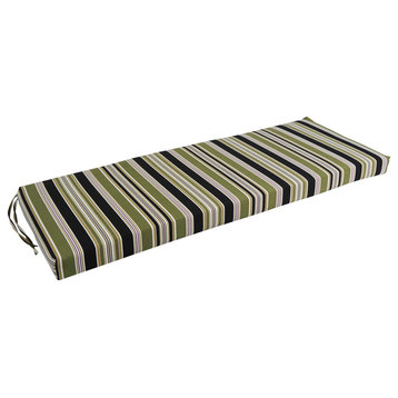 54"X19" Patterned Outdoor Spun Polyester Bench Cushion, Eastbay Onyx