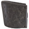 Benzara BM231371 31" Barrel Back Leatherette Swivel Accent Chair, Black
