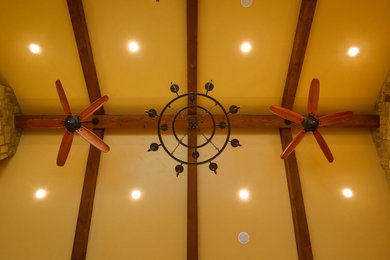 Inspiration for a rustic living room remodel in Austin