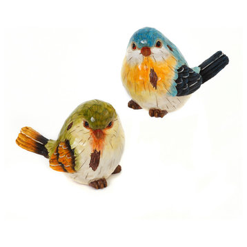 9 in. Resin Spring Bird Figurines Set of 2
