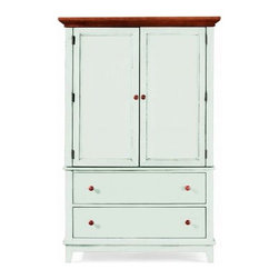 American Drew 181-250WC Door Chest- White w/ Cherry Top Sterling Pointe - Armoires And Wardrobes