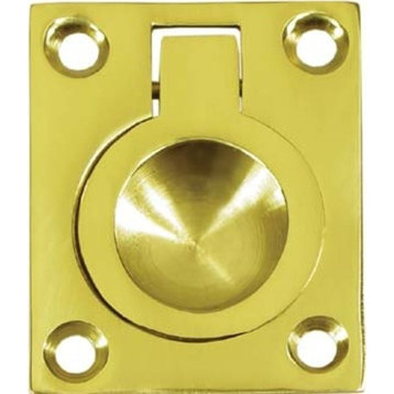 Deltana FRP175 Solid Brass 1 3/4" x 13/8" Flush Sliding Door Ring - Brass