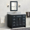 49" Single Sink Vanity, Dark Gray Finish With Gray Granite And Oval Sink