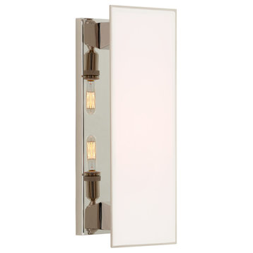 Albertine Medium Sconce in Polished Nickel with White Glass Diffuser