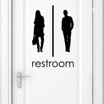 Unisex Bathroom Sign by WALLTAT