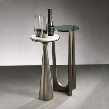 Modern Glass and Lucite Side End Tables