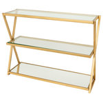 Livabliss - Surya Aliya ALI-002 Console Table, Gold - Our Aliya Collection offers an enduring presentation of the modern form that will competently revitalize your decor space. Made in India with Mirror, Metal. For optimal product care, wipe clean with a dry cloth. Manufacturers 30 Day Limited Warranty.