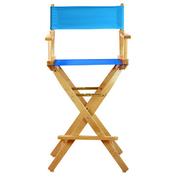 30" Director's Chair Natural Frame, Turquoise Canvas