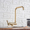 Black/Gold/Brushed Nickel Kitchen Rotating Faucet Mixer Single Handle, Brushed Golden