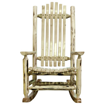 Montana Collection Adult Log Rocker, Clear Lacquer Finish