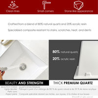 25 inch Dual Mount Single Bowl White Granite Laundry Sink S-825H