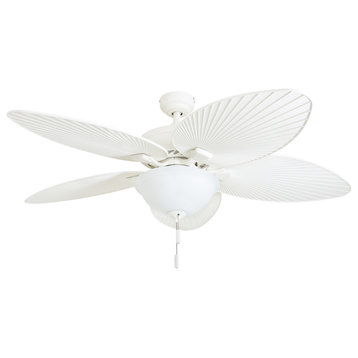 Honeywell Palm Island Indoor/Outdoor Ceiling Fan With Light, 52", White