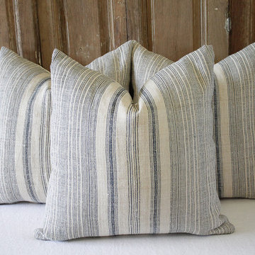 Antique European Hemp Stripe Linen Pillow