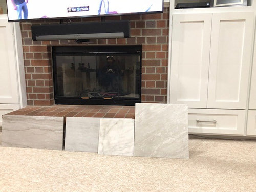 Refacing Red Brick Fireplace Which Tile Should I Use