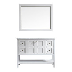 Florence 48" Single Vanity, White, With Mirror