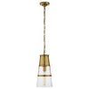 Robinson Pendant, 1-Light, Hand-Rubbed Antique Brass, Clear Glass, 7.5"W
