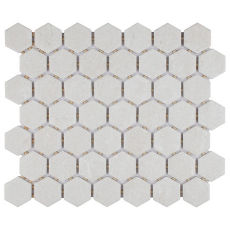 Liverpool Hex White Ceramic Floor and Wall Tile