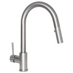 ZLINE Kitchen and Bath - ZLINE Arthur Kitchen Faucet in Brushed Nickel (ATH-KF-BN) - The ZLINE Arthur Kitchen Faucet (ATH-KF-BN) is manufactured with the highest quality materials on the market - making it long-lasting and durable. We have focused on designing each faucet to be functionally efficient while offering a sleek design, making it a beautiful addition to any kitchen. While aesthetically pleasing, this faucet offers a hassle-free washing experience, with 360 degree rotation and a spring loaded pressure adjusting spray wand. At 1.8 gal per minute ththis faucet provides the perfect amount of flexibility and water pressure to save you time. Our cutting edge lock in technology will keep your spray wand docked and in place when not in use. ZLINE delivers the most efficient, hassle free kitchen faucet with a lifetime warranty, giving you peace of mind. The ZLINE Arthur Kitchen Faucet (ATH-KF-BN) ships next business day when in stock.