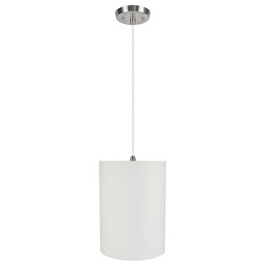 13 Width 72685-11 One Hanging Pendant Ceiling Light with Transitional Hardback Empire Fabric Lamp Shade Aspen Creative White