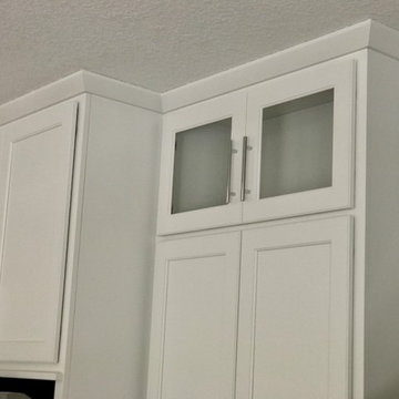 Koch Cabinets Prairie Painted White Maple MSI Fossil Grey Cambria Summerhill
