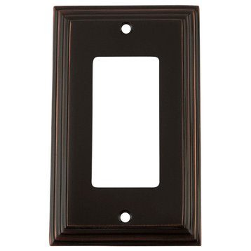 NW Deco Switch Plate With Single Rocker, Timeless Bronze