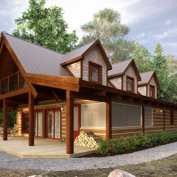 Log Home "Lot-0" Canada, 3D Visualization.