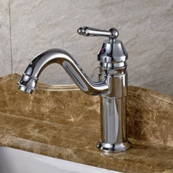 Contemporary Design Deck Mounted Arched Spout Chrome Finish Bathroom Sink Faucet - Products