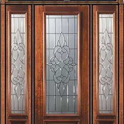 Pre-hung Sidelites-Transom Door 96 Mahogany Courtlandt 3/4 Lite - Front Doors