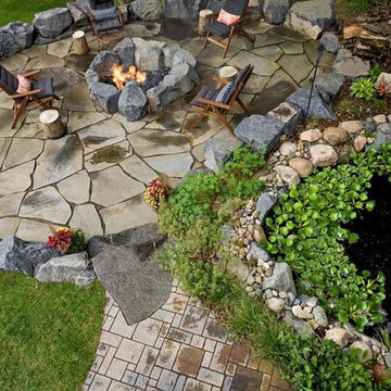 Forest Pond Backyard Garden and Patio\